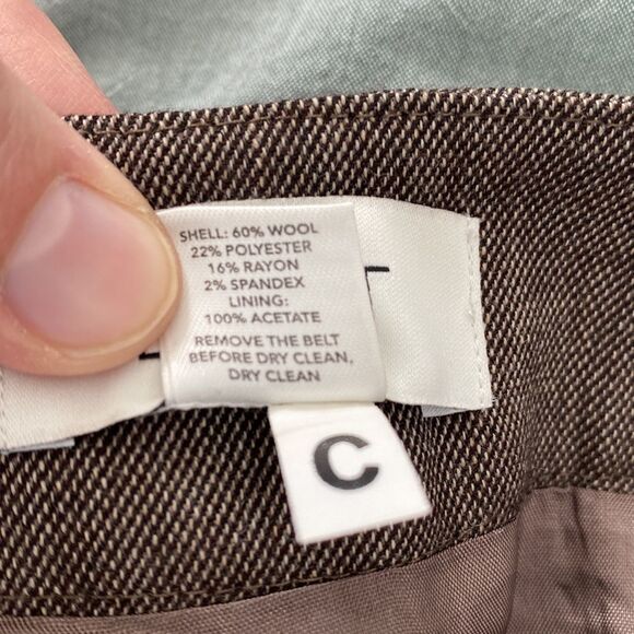 Sz 0 Ann Taylor LOFT tweed brown wool pleated skirt - Picture 7 of 9